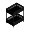 Double Sink Shelf, Storage Space,Farmhouse Counter, Suitable For Kitchen Under-Cabinet Storage, Suitable For Bathroom Sliding Basket Storage Bag, Blac