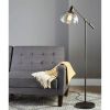 Bronze Task Floor Lamp, Glass Shade