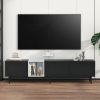 Modern TV Stand for 80'' TV with 3 Doors; Media Console Table; Entertainment Center with Large Storage Cabinet for Living Room; Bedroom