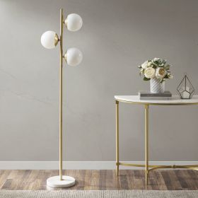 [Only support Drop Shipping Buyer] Holloway 3-Globe Light Floor Lamp with Marble Base