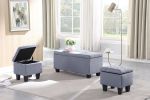 [VIDEO] Large Storage Ottoman Bench Set; 3 in 1 Combination Ottoman; Tufted Ottoman Linen Bench for Living Room; Entryway; Hallway; Bedroom Support 25