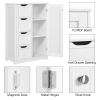 4 Drawers & Cupboard Bathroom Storage Organizer Cabinet White