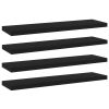 Bookshelf Boards 4 pcs Black 15.7"x3.9"x0.6" Engineered Wood