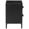 Bedside Cabinet Black 14.2"x11.8"x17.7" Solid Wood Pine
