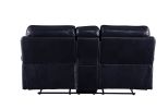 Aashi Loveseat w/Console (Motion); Navy Leather-Gel Match