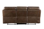 Aashi Sofa (Motion); Brown Leather-Gel Match