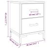 Bedside Cabinet Black 14.2"x11.8"x17.7" Solid Wood Pine