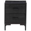 Bedside Cabinet Black 14.2"x11.8"x17.7" Solid Wood Pine