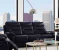 Aashi Sofa (Motion); Navy Leather-Gel Match
