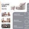 360Â¬âˆž Swivel Accent Barrel Chair with Storage Ottoman & 4 Pillows; Modern Linen Leisure Chair Round Accent for Living Room; Creamy White