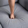 57.5" Modern Living Room Loveseat Linen Upholstered Couch Furniture for Home or Office ; Light Grey-Blue; (2-Seat; Old Sku:WF288518AAC)