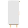 Sideboard White 23.6"x11.8"x29.5" Solid Wood Pine and Natural Rattan