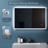 Led Bathroom Mirror with Lights; 36 Inch Anti-Fog Adjustable Front and Backlit Mirror for Bathroom; 3 Colors Dimmable Bathroom Led Mirror; Wall Mount