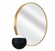 Circle Mirror 36 Inch;  Gold Round Wall Mirror Suitable for Bedroom;  Living Room;  Bathroom;  Entryway Wall Decor and More;  Brushed Aluminum Frame L