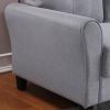 57.5" Modern Living Room Loveseat Linen Upholstered Couch Furniture for Home or Office ; Light Grey-Blue; (2-Seat; Old Sku:WF288518AAC)
