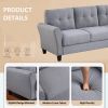 57.5" Modern Living Room Loveseat Linen Upholstered Couch Furniture for Home or Office ; Light Grey-Blue; (2-Seat; Old Sku:WF288518AAC)