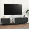 Modern TV Stand for 80'' TV with 3 Doors; Media Console Table; Entertainment Center with Large Storage Cabinet for Living Room; Bedroom