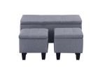 [VIDEO] Large Storage Ottoman Bench Set; 3 in 1 Combination Ottoman; Tufted Ottoman Linen Bench for Living Room; Entryway; Hallway; Bedroom Support 25