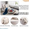 360Â¬âˆž Swivel Accent Barrel Chair with Storage Ottoman & 4 Pillows; Modern Linen Leisure Chair Round Accent for Living Room; Creamy White