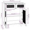 Sideboard White 23.6"x11.8"x29.5" Solid Wood Pine and Natural Rattan