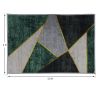 Casual Geometric Cotton Area Rug; Modern Abstract Geometric Shapes Accent Outdoor Rug 4ft x 5.3ft for Patio Bedrooms; Dining Rooms; Living Rooms Light
