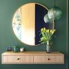 Circle Mirror 36 Inch;  Gold Round Wall Mirror Suitable for Bedroom;  Living Room;  Bathroom;  Entryway Wall Decor and More;  Brushed Aluminum Frame L