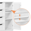 4 Drawers & Cupboard Bathroom Storage Organizer Cabinet White