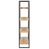4-Tier Bookcase 63"x15.7"x70.9" Rough Mango Wood