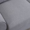 57.5" Modern Living Room Loveseat Linen Upholstered Couch Furniture for Home or Office ; Light Grey-Blue; (2-Seat; Old Sku:WF288518AAC)