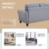 57.5" Modern Living Room Loveseat Linen Upholstered Couch Furniture for Home or Office ; Light Grey-Blue; (2-Seat; Old Sku:WF288518AAC)