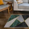 Casual Geometric Cotton Area Rug; Modern Abstract Geometric Shapes Accent Outdoor Rug 4ft x 5.3ft for Patio Bedrooms; Dining Rooms; Living Rooms Light