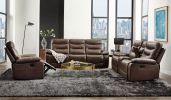 Aashi Sofa (Motion); Brown Leather-Gel Match