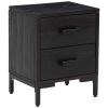 Bedside Cabinet Black 14.2"x11.8"x17.7" Solid Wood Pine
