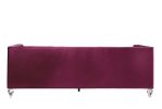 Heibero Sofa w/2 Pillows; Burgundy Velvet LV01400