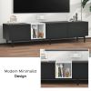 Modern TV Stand for 80'' TV with 3 Doors; Media Console Table; Entertainment Center with Large Storage Cabinet for Living Room; Bedroom