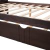 Full Size Daybed Wood Bed with Twin Size Trundle; Espresso