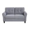 57.5" Modern Living Room Loveseat Linen Upholstered Couch Furniture for Home or Office ; Light Grey-Blue; (2-Seat; Old Sku:WF288518AAC)