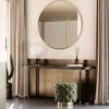 Circle Mirror 36 Inch;  Gold Round Wall Mirror Suitable for Bedroom;  Living Room;  Bathroom;  Entryway Wall Decor and More;  Brushed Aluminum Frame L