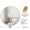 Circle Mirror 36 Inch;  Gold Round Wall Mirror Suitable for Bedroom;  Living Room;  Bathroom;  Entryway Wall Decor and More;  Brushed Aluminum Frame L