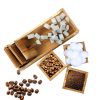 WILLART Handcrafted Teak Wood Antique Look Tea Coffee Sugar 3 Container Set in Wooden Tray â€šÃ„Ã¬ Container with Lids (Dimension : 13.50 x 5.50 x 6 Inch)