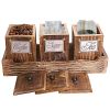 WILLART Handcrafted Wooden Antique Look Tea Coffee Sugar 3 Large Container Set in Wooden Tray â€šÃ„Ã¬ Container Canister