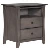 Multifunctional Storage Nightstand with 2 Drawers and an open cabinet
