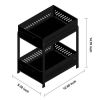 Double Sink Shelf, Storage Space,Farmhouse Counter, Suitable For Kitchen Under-Cabinet Storage, Suitable For Bathroom Sliding Basket Storage Bag, Blac