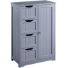 Wooden Bathroom Cabinet Bathroom Storage Unit with 4 Drawers;  Gray