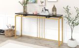 U_STYLE 63'' Modern Console Table; Extra Long Entryway Table with Metal Frame for Entryway; Hallway; Living Room; Foyer; Corridor; Office
