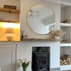 Circle Mirror 36 Inch;  Gold Round Wall Mirror Suitable for Bedroom;  Living Room;  Bathroom;  Entryway Wall Decor and More;  Brushed Aluminum Frame L