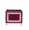 Heibero Sofa w/2 Pillows; Burgundy Velvet LV01400