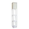 Floor Lamp Etagere Organizer Storage Shelf with Linen Shade
