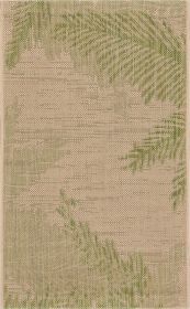 Home Decor Indoor/Outdoor Accent Rug Touch Of Palm Accent Rug (Color: Beige | Pea, size: 3'0" X 5'0")