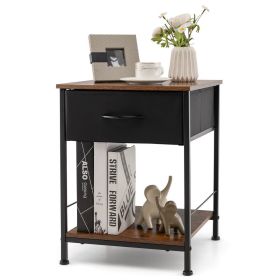 Bedroom Living Room 2-tier Nightstand Bedside End Sofa Coffee Table (Color: BROWN, Type: Style B)